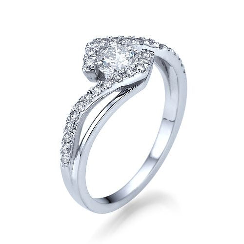 טבעת אירוסין זהב לבן "טארה"