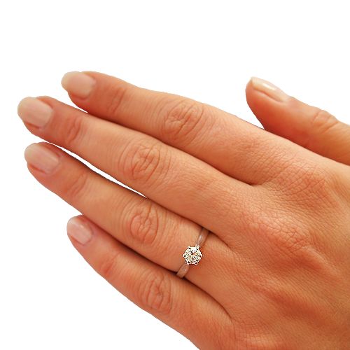 טבעת אירוסין סוליטר זהב צהוב "גרייס" 0.41 F/SI1