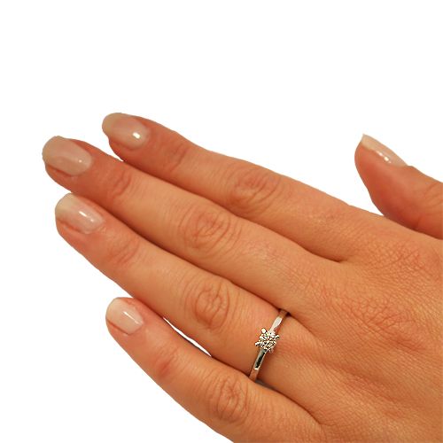 טבעת אירוסין זהב לבן "ליה"