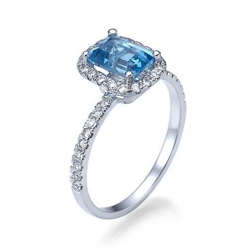 טבעת יהלומים זהב לבן