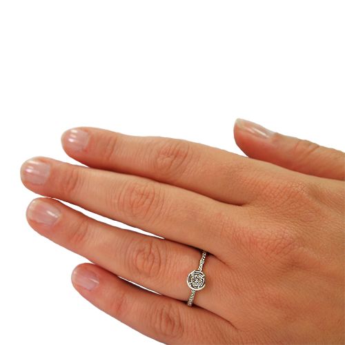 טבעת אירוסין זהב לבן "מאי"