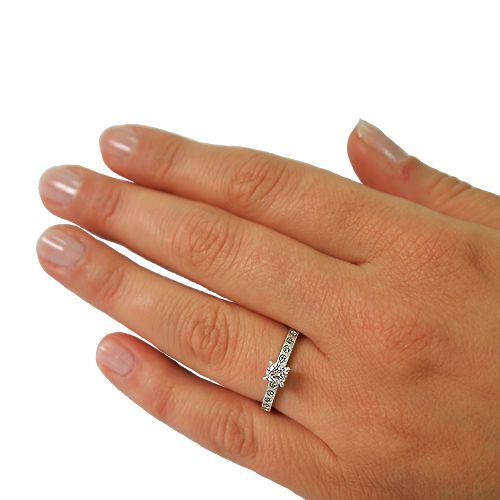 טבעת אירוסין זהב לבן "איימי"