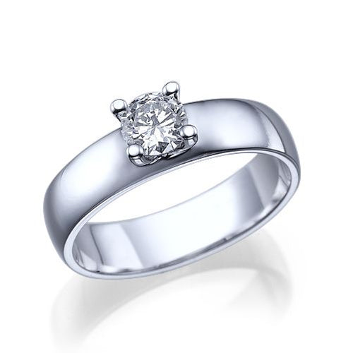 טבעת אירוסין זהב לבן "קלואי"