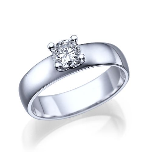 טבעת אירוסין זהב לבן "קלואי"