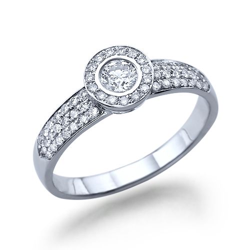 טבעת אירוסין זהב לבן בריטני 0.71