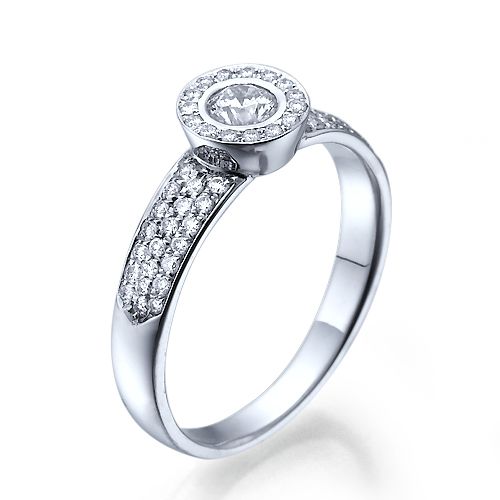 טבעת אירוסין זהב לבן בריטני 0.71