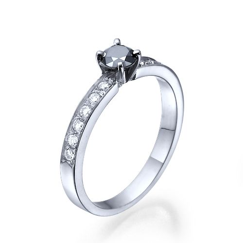 טבעת יהלום שחור