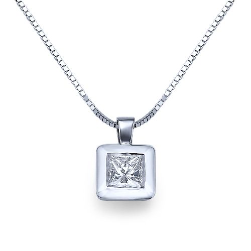 שרשרת יהלומים וזהב עם יהלום סוליטר פרינסס