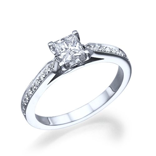 טבעת אירוסין זהב לבן