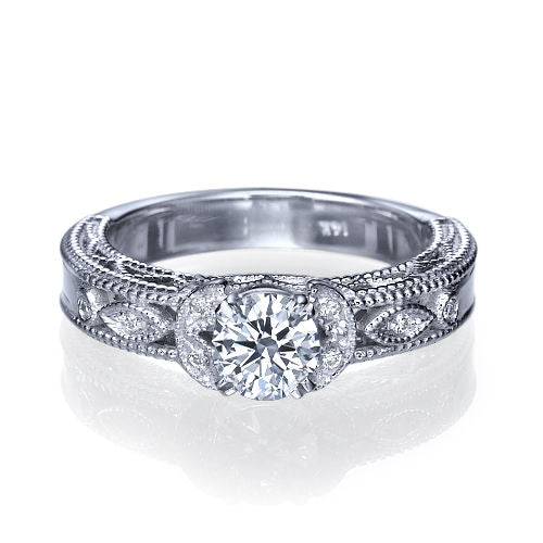 טבעת יהלומים "ליז" בעיצוב עתיק ומיוחד