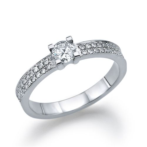 טבעת אירוסין זהב לבן "שארלוט"