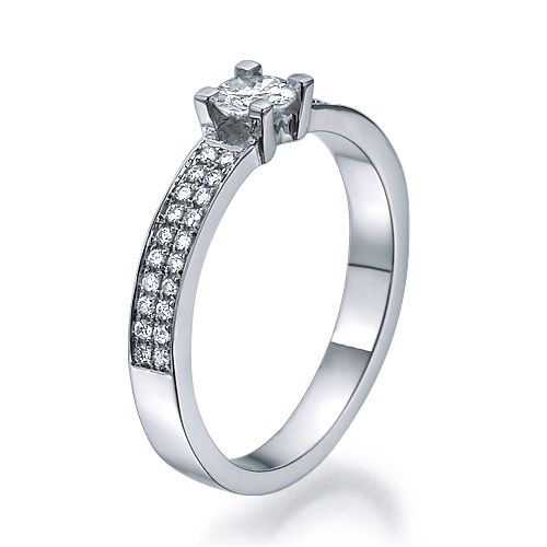 טבעת אירוסין זהב לבן "שארלוט"