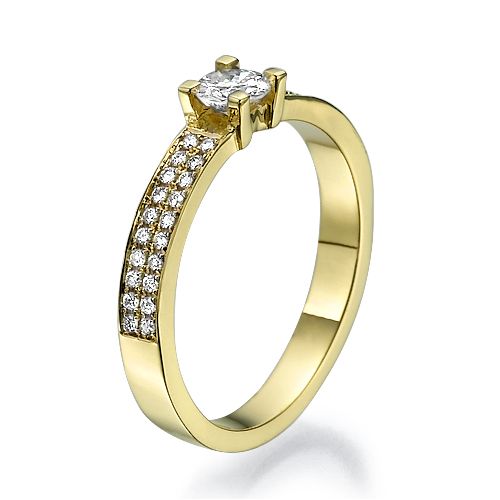 טבעת אירוסין זהב צהוב "שארלוט"