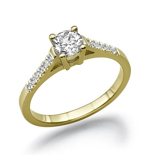 טבעת אירוסין "אשלי" זהב צהוב