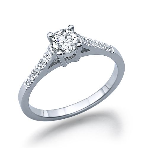 טבעת אירוסין "אשלי" זהב לבן