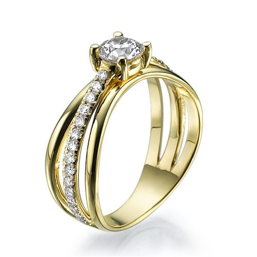 טבעת אירוסין זהב צהוב "קמרון"