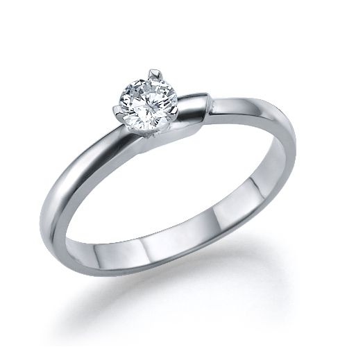 טבעת אירוסין זהב לבן "קרוליין"