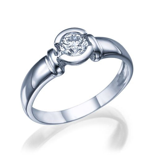 טבעת אירוסין זהב לבן "סטייסי"