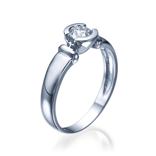 טבעת אירוסין זהב לבן "סטייסי"