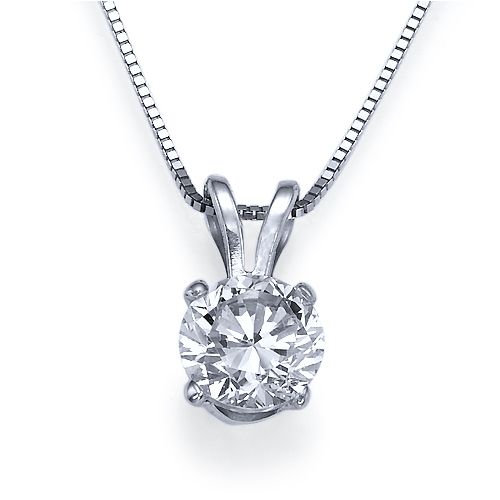 שרשרת יהלום סוליטר מזהב בשיבוץ ארבע שיניים בעיצוב קלאסי