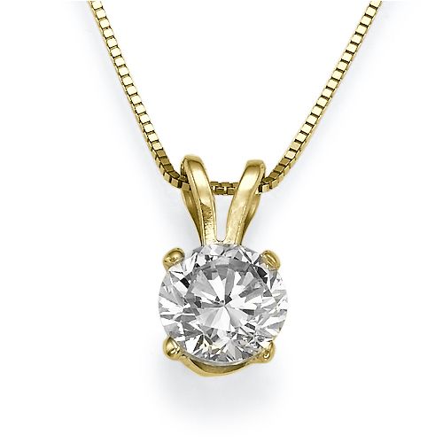 שרשרת יהלום סוליטר מזהב בשיבוץ ארבע שיניים בעיצוב קלאסי