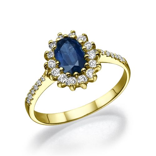 טבעת יהלומים זהב צהוב "דיאנה"