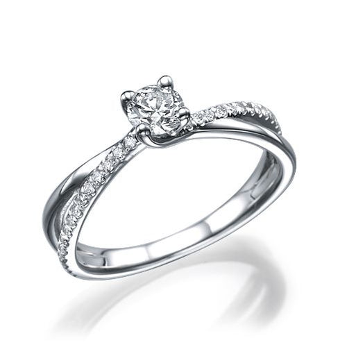 טבעת אירוסין זהב לבן "טיילור"