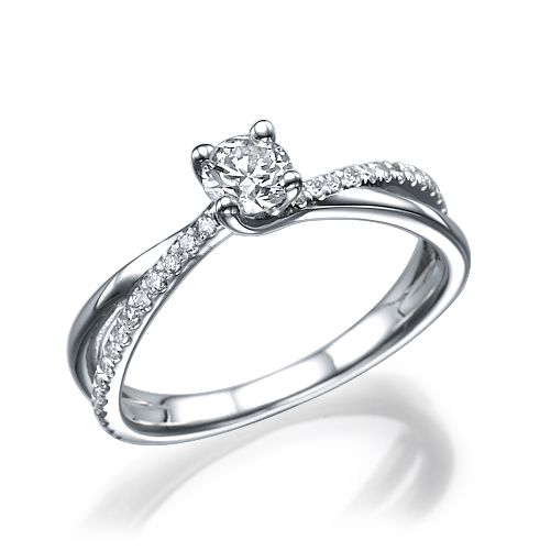 טבעת אירוסין זהב לבן "טיילור"