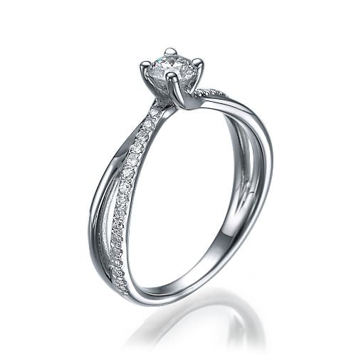 טבעת אירוסין זהב לבן "טיילור"