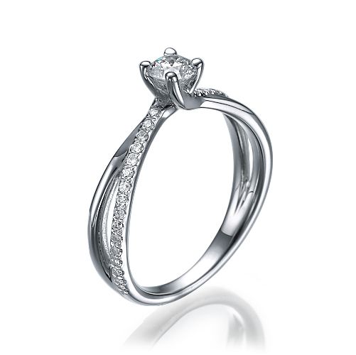 טבעת אירוסין זהב לבן "טיילור"