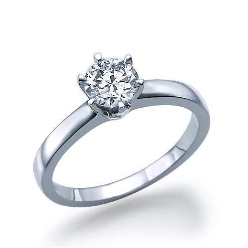 טבעת אירוסין סוליטר זהב לבן "יולי"