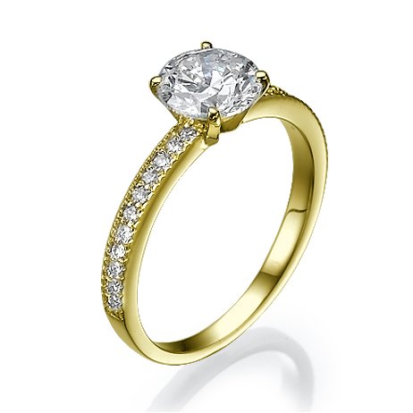 טבעת אירוסין זהב צהוב "לורן"