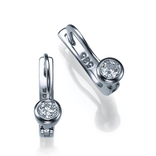 עגילים נופלים עגילי זהב תלויים עם יהלום טבעי בשיבוץ עגול