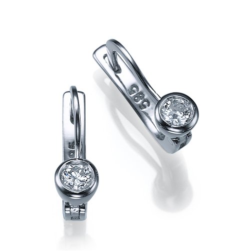 עגילים נופלים עגילי זהב תלויים עם יהלום טבעי בשיבוץ עגול