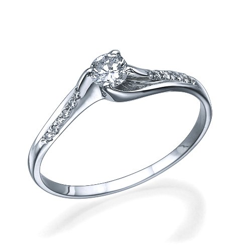 טבעת אירוסין נינה זהב לבן ויהלומים