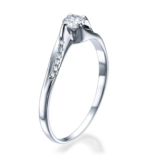 טבעת אירוסין נינה זהב לבן ויהלומים