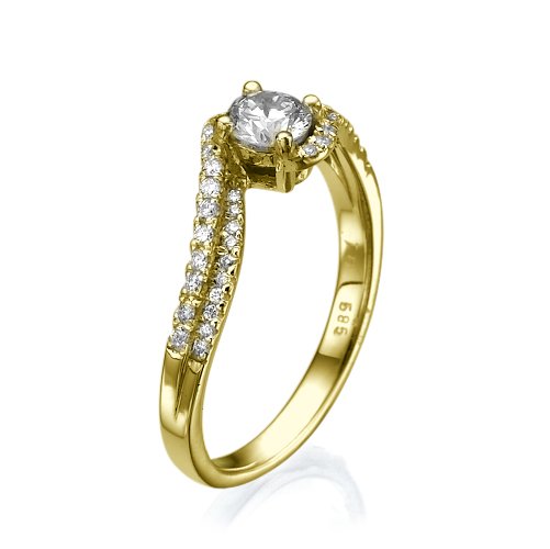 טבעת אירוסין משובצת יהלומים דגם סנדרה