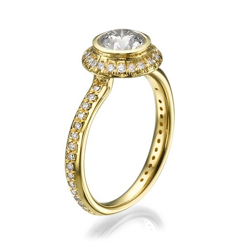 טבעת יהלומים זהב צהוב "אלכסנדרה"