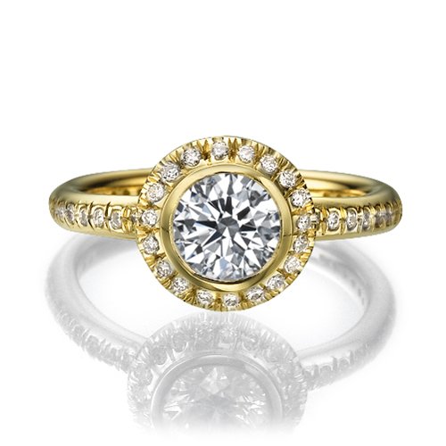 טבעת יהלומים זהב צהוב "אלכסנדרה"