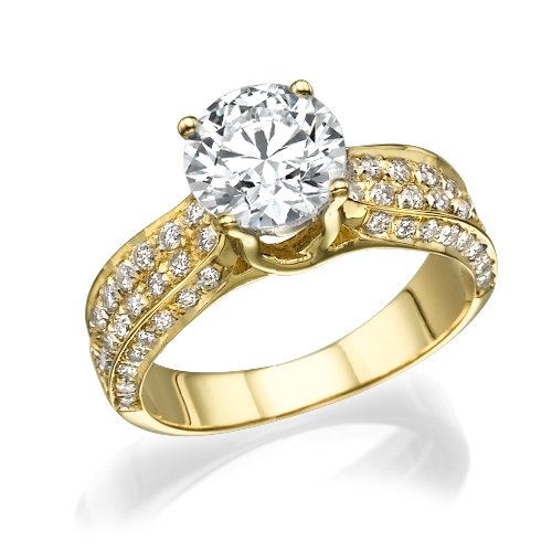 טבעת יהלומים זהב צהוב "ביאטריס"