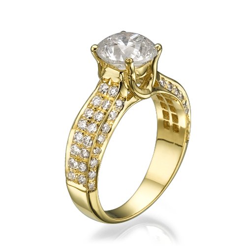 טבעת יהלומים זהב צהוב "ביאטריס"