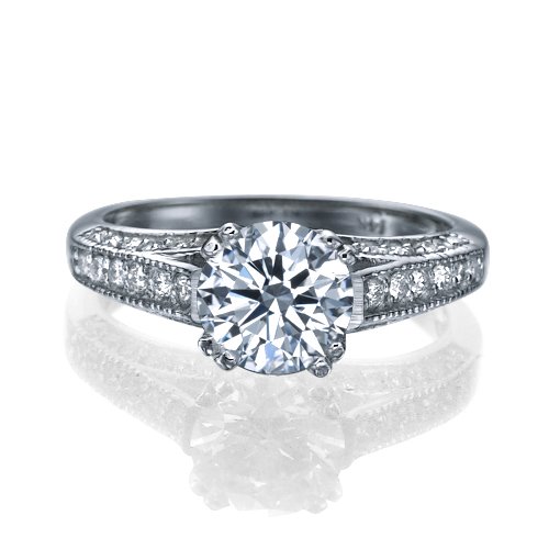 טבעת יהלומים זהב לבן "יסמין"