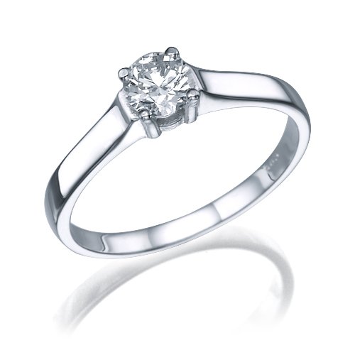 טבעת אירוסין זהב לבן "זואי"