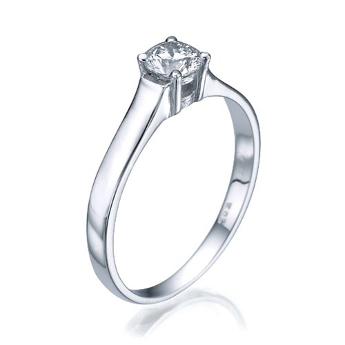 טבעת אירוסין זהב לבן "זואי"