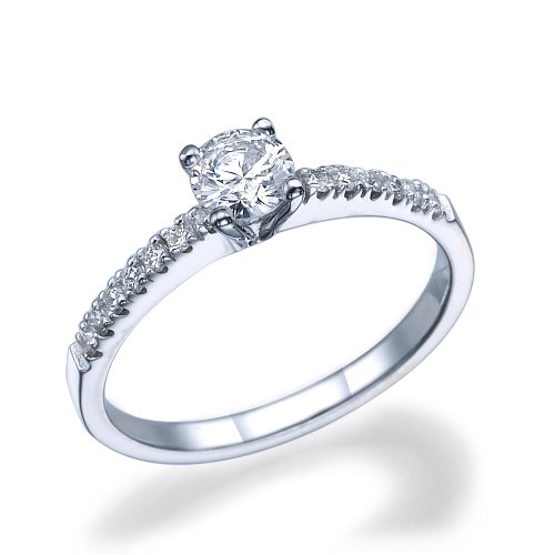 טבעת אירוסין זהב לבן אנדריאה בסגנון קלאסי