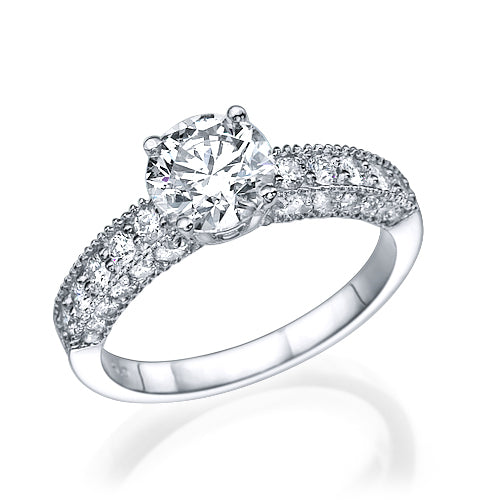 טבעת יהלומים "אווה" בעיצוב וינטאג' עתיק מזהב צהוב