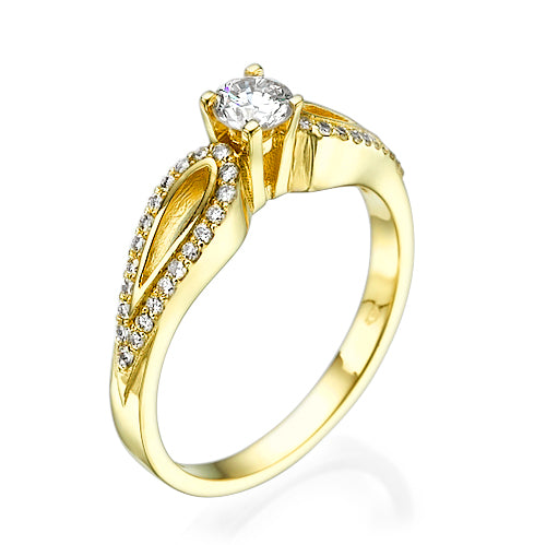 טבעת אירוסין מעוצבת "פרפר"