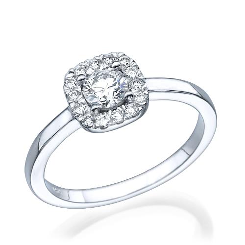 טבעת אירוסין זהב לבן "דומיניק"