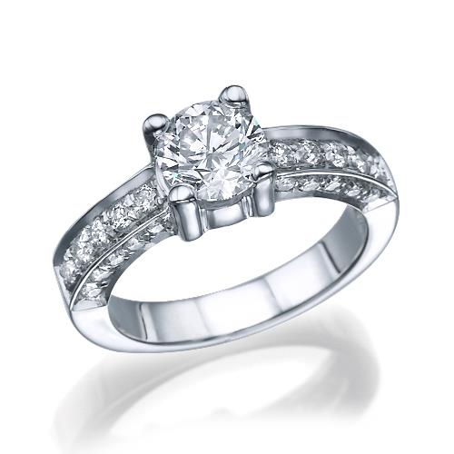 טבעת יהלומים מזהב לבן "מרסי"