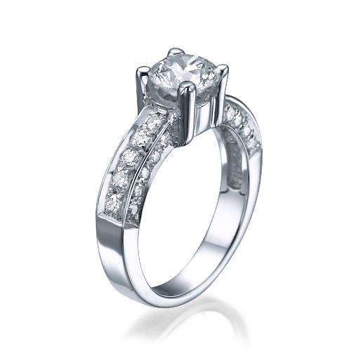 טבעת יהלומים מזהב לבן "מרסי"